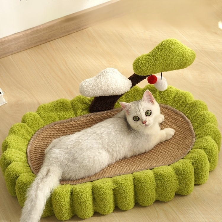 Katzenkratzbaum und Katzenbett