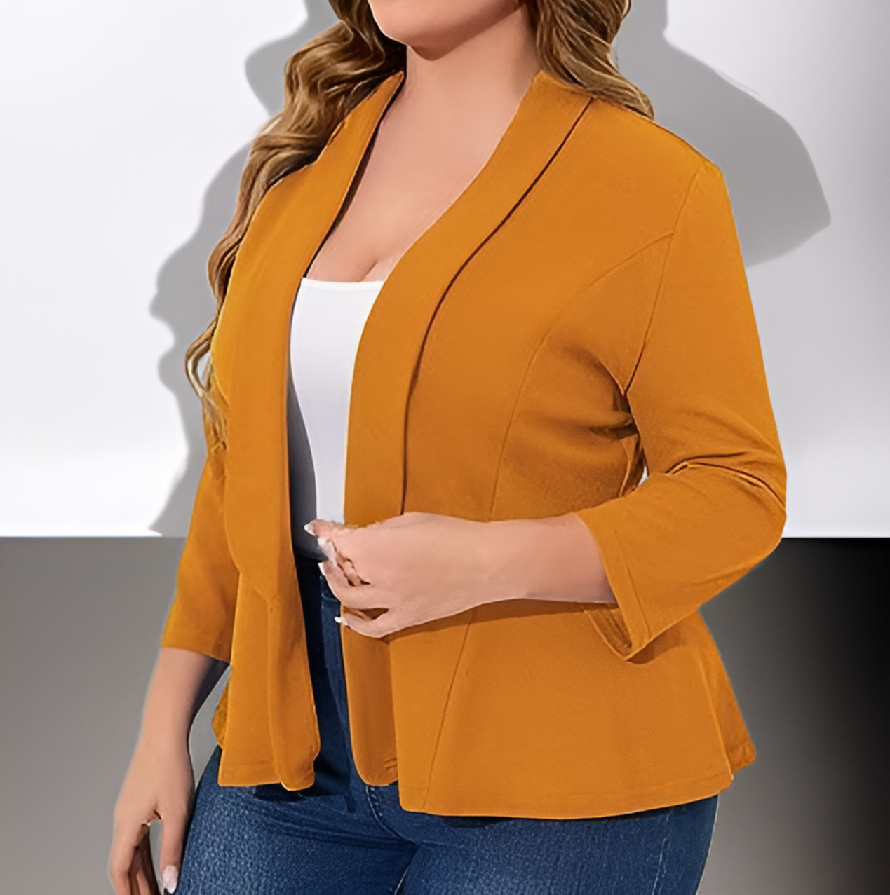 春秋におすすめのプラスサイズブレザーコーディネート