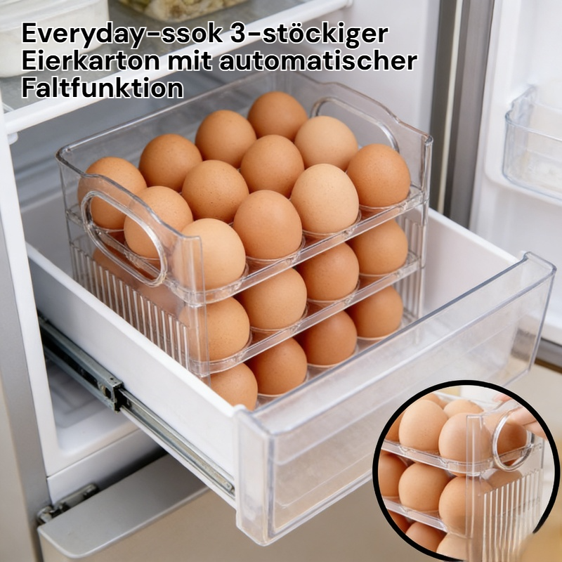 Mehrlagiger faltbarer Eierbehälter praktische Eierbox zur Aufbewahrung