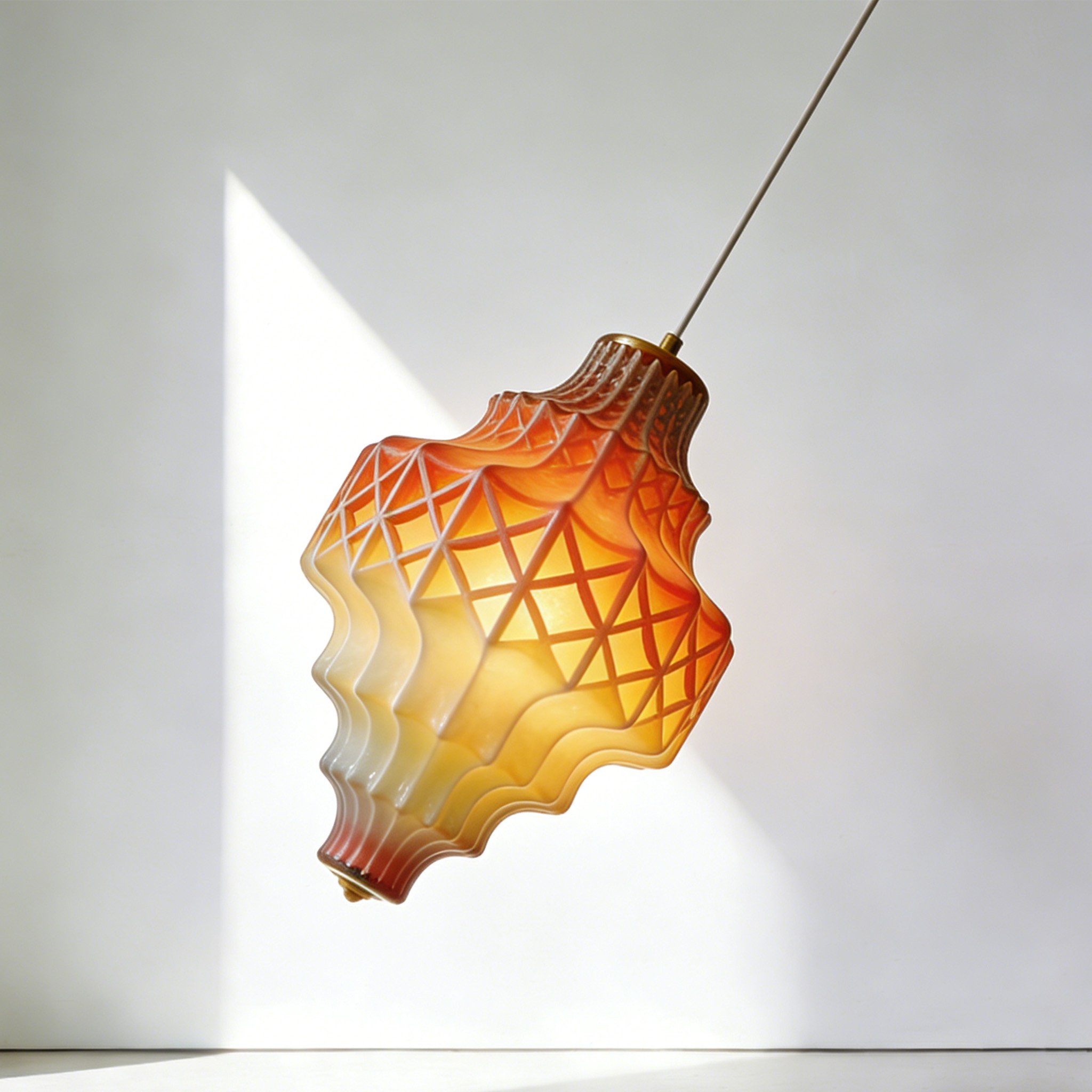 Detalle del diseño artístico de la lámpara colgante