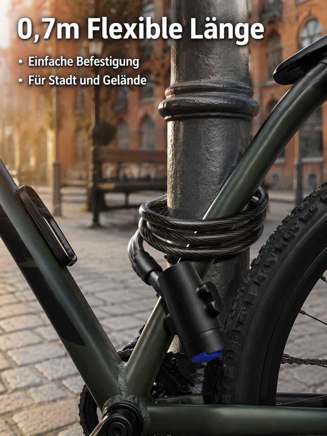 Mountainbike Stahldraht-Fahrradschloss Diebstahlsicherung Fahrrad Zubehör
