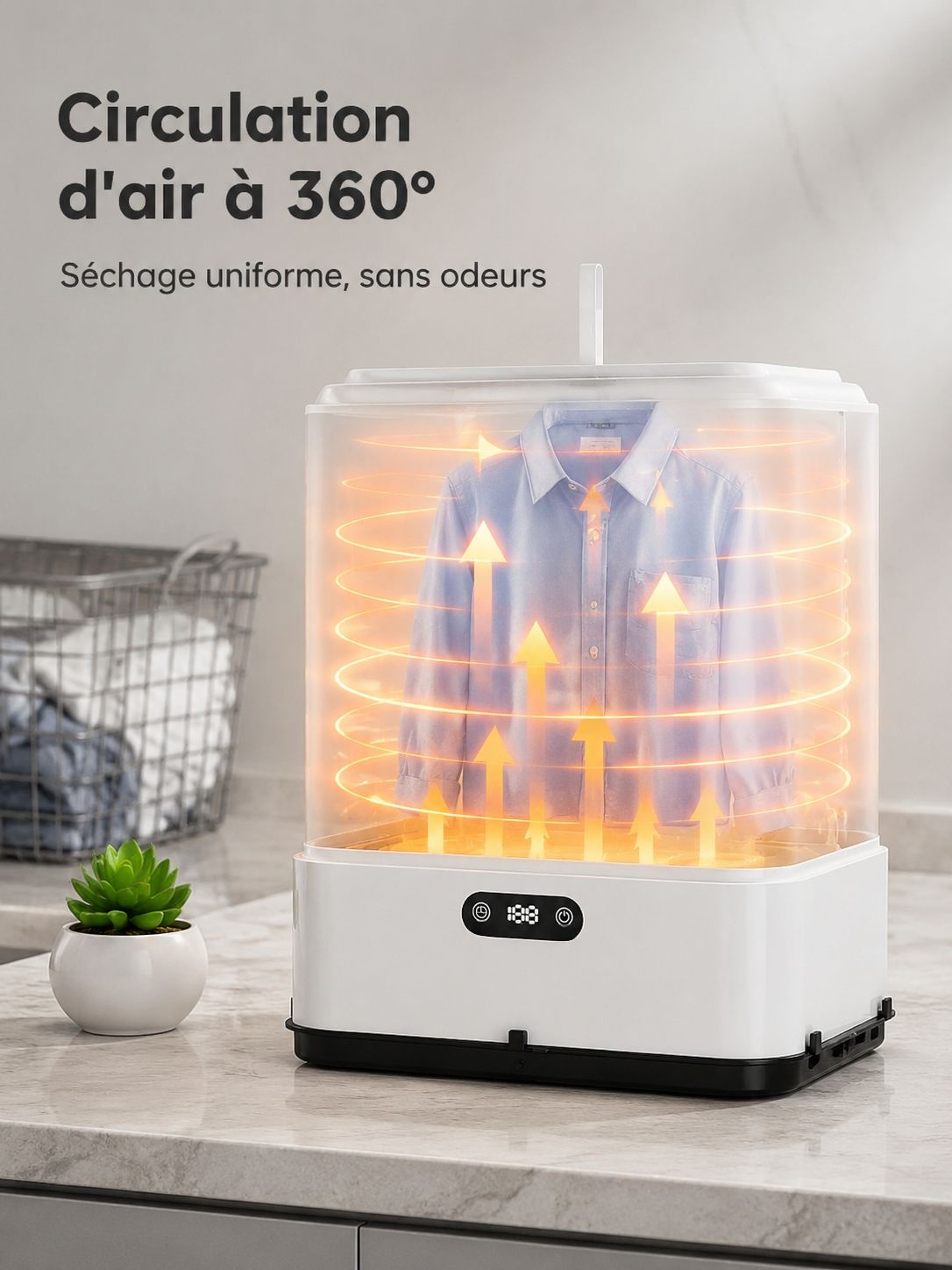 Petit sèche-linge compact adapté aux petits espaces de vie