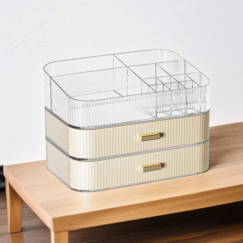 アクリル化粧品オーガナイザー 引き出しオーガナイザー デスクトップシェルフスキンケア化粧品ケースボックス