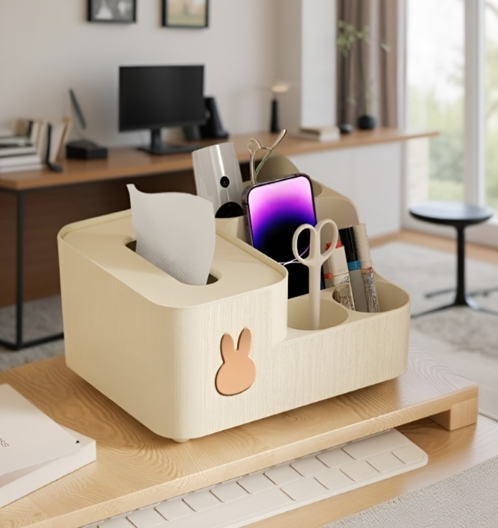 卓上小物をすっきり整理できるティッシュボックス