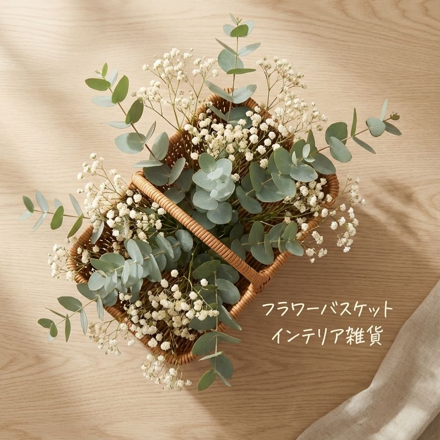 収納用ラタンバスケット