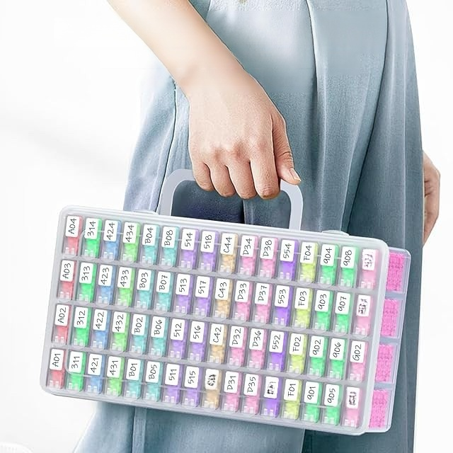 64-Compartment Transparent Storage Box for Beads