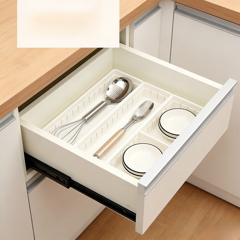 กล่องเก็บของบนโต๊ะแบบญี่ปุ่น ขนาดเล็ก โปร่งใส แบ่งช่องสำหรับเครื่องครัวและอุปกรณ์เครื่องเขียน