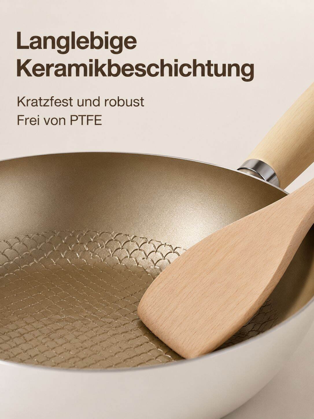 Weiße Keramik-Antihaft-Bratpfanne