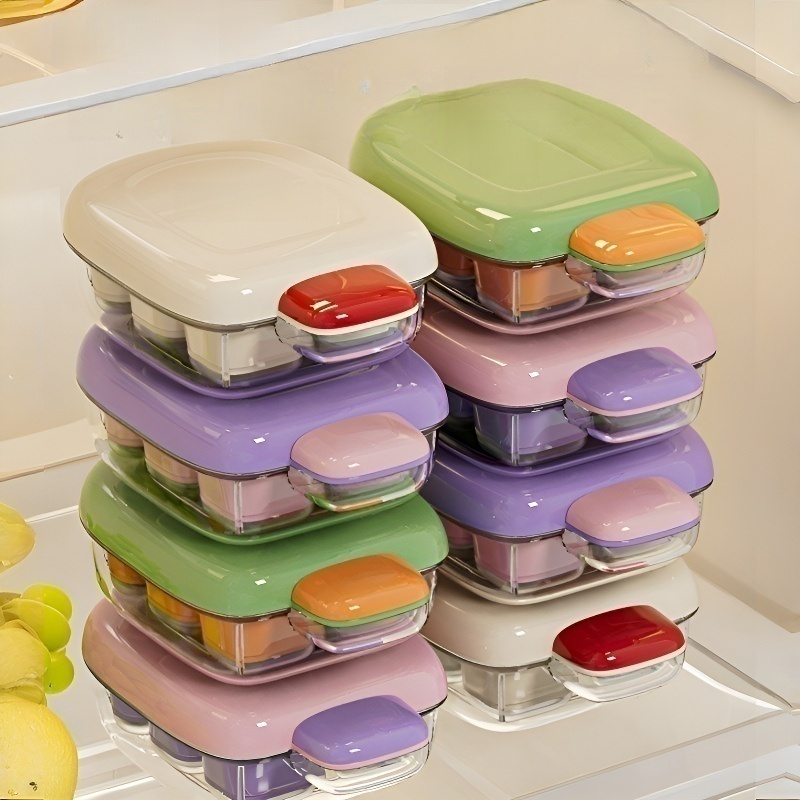 Manual Press Food Grade Ice Tray with Lid