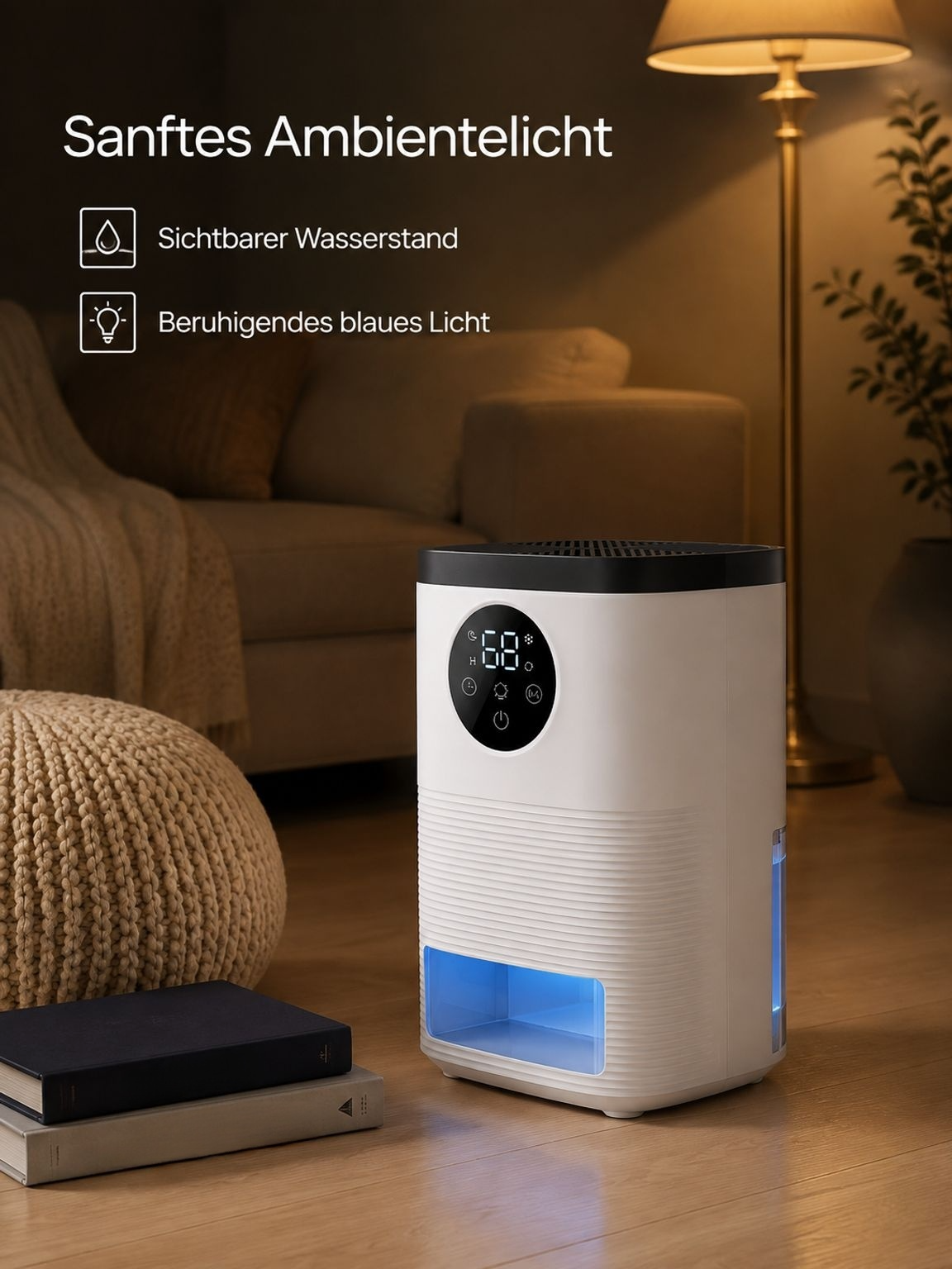 Kompakter Luftentfeuchter für Zuhause – ideal für Schlafzimmer & Keller