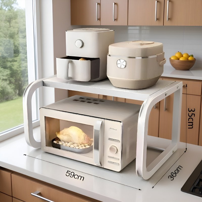 رف تخزين معدني متين لفرن الميكروويف