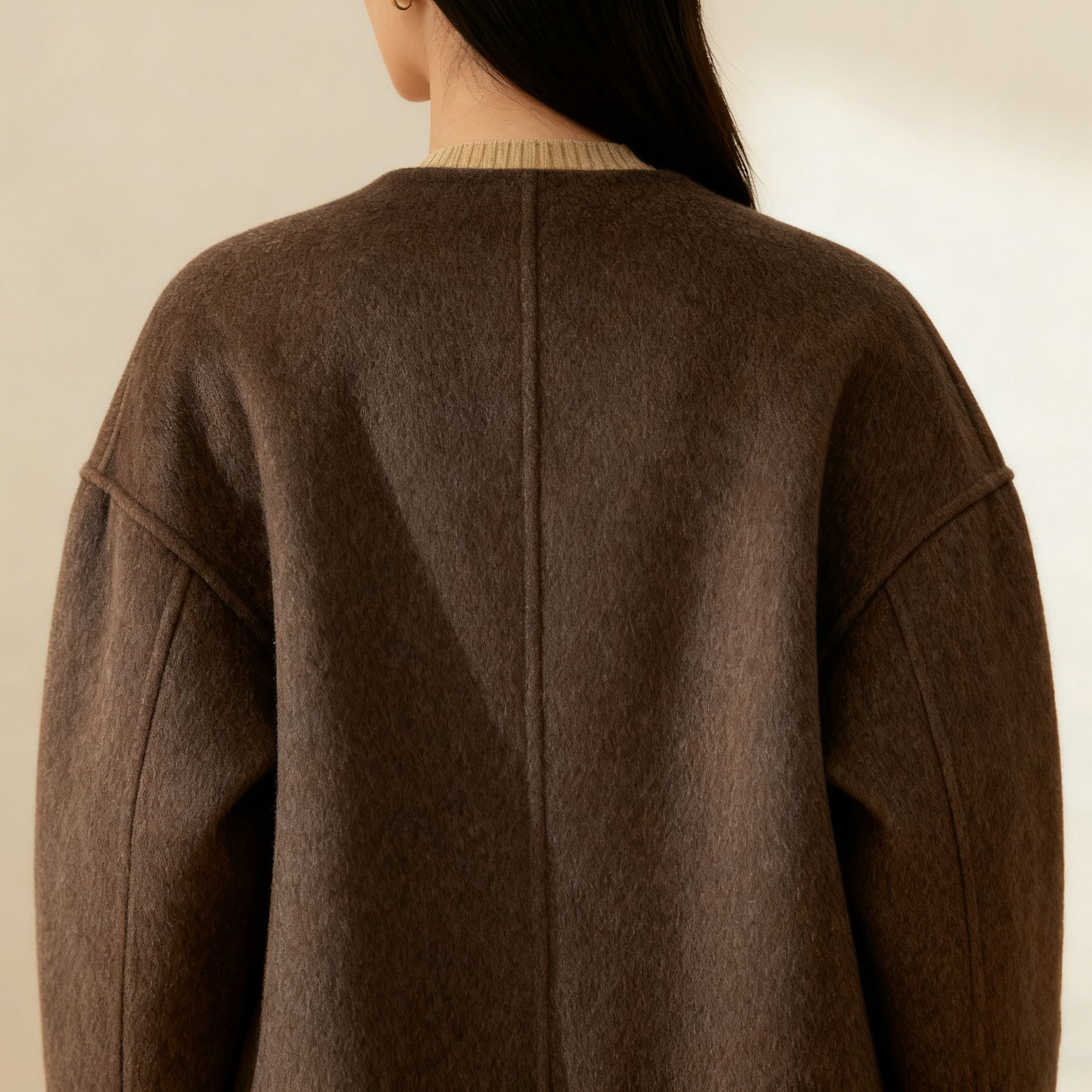 다크 브라운 오버사이즈 자켓 -