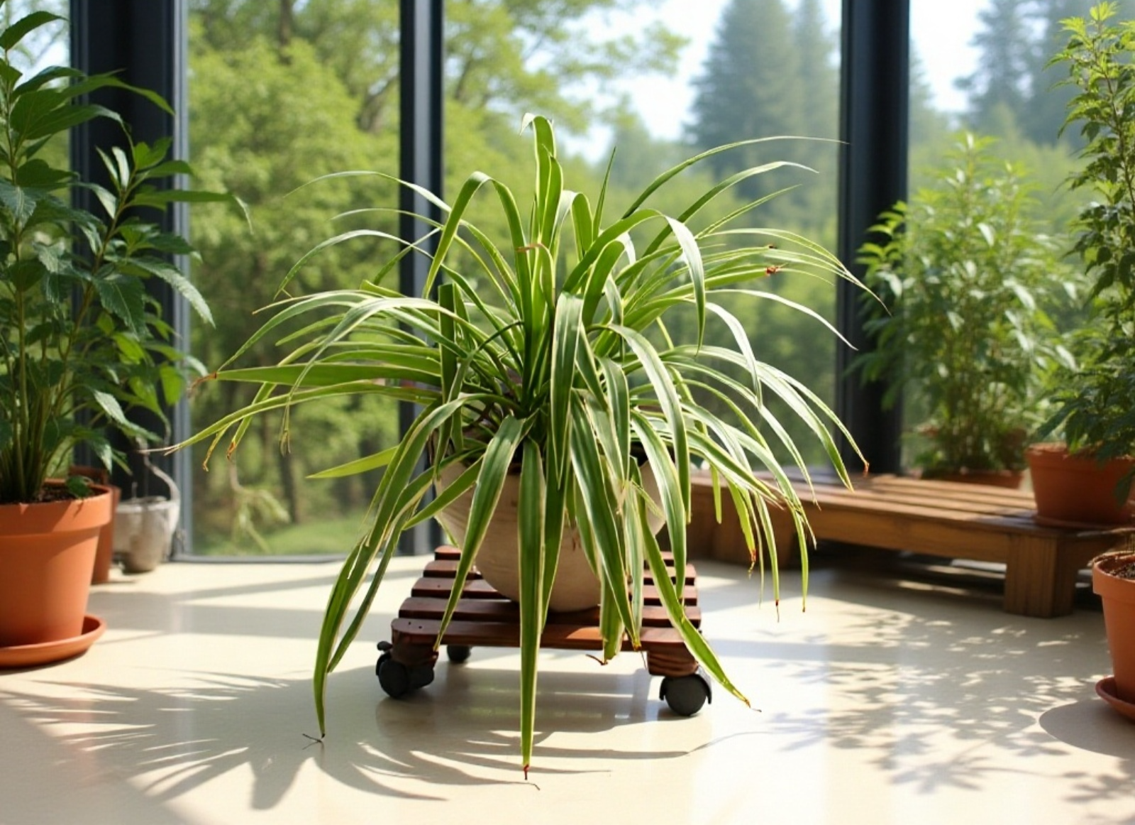 ถาดรองกระถางดอกไม้ไม้เนื้อแข็งดีไซน์ทันสมัย