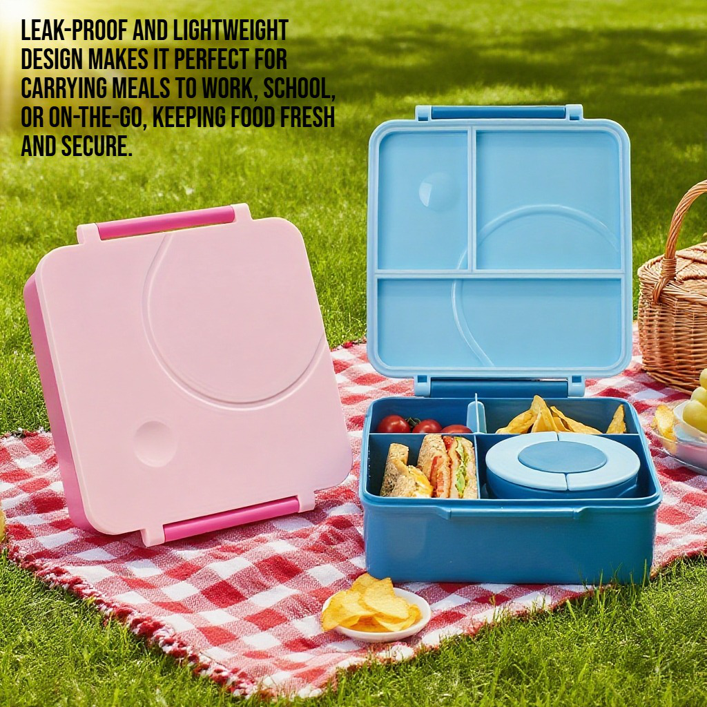Plastic lunch box with stainless steel bowl