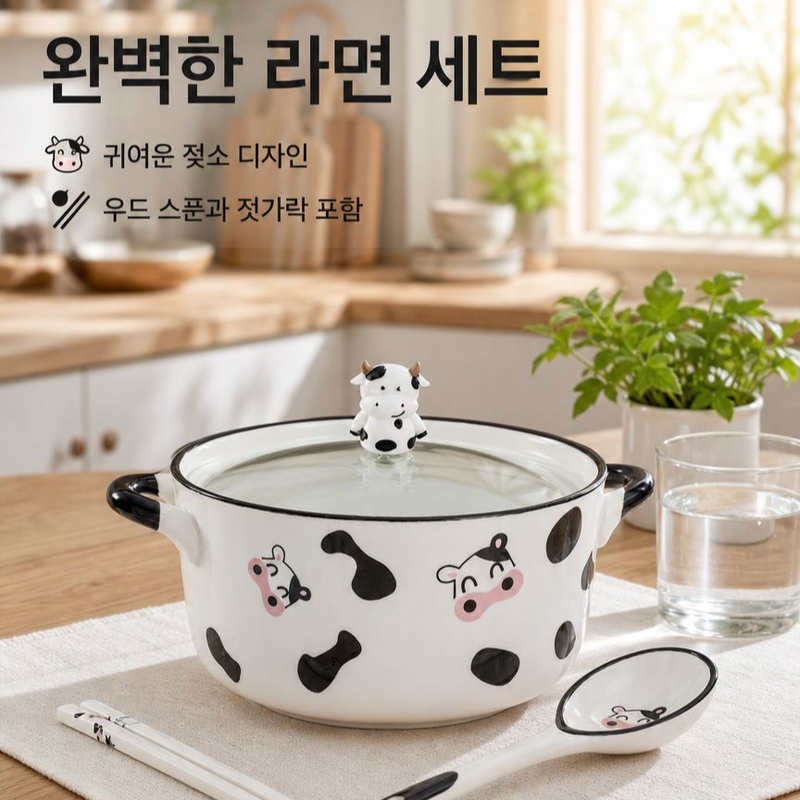 소 세라믹 인스턴트 라면 그릇