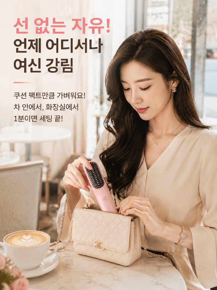 【3분 기적】 고농도 음이온 무선 스트레이트 브러시