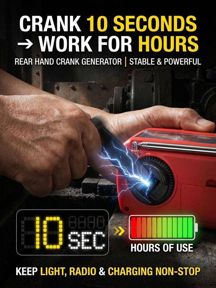 Multifunctional Hand-Cranked Emergency Lighting Radio