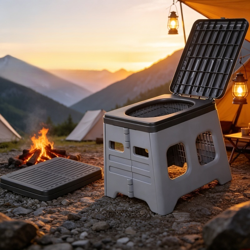 Outdoor travel folding toilet