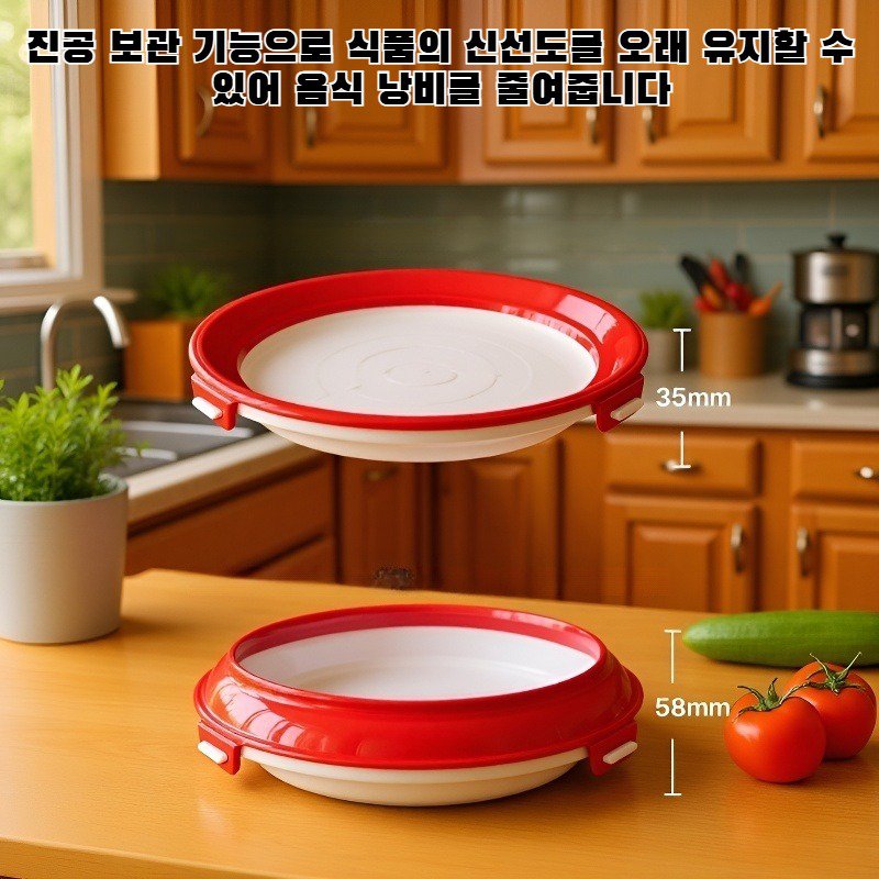 원형 식품 보존 트레이 진공 보관함