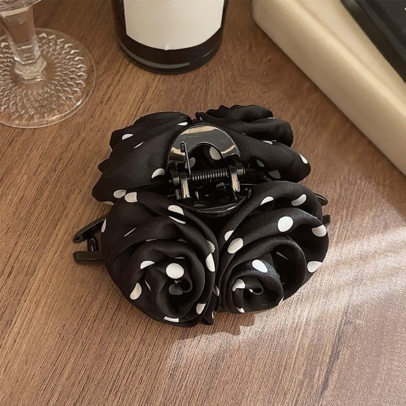 サテンローズヘアクリップ