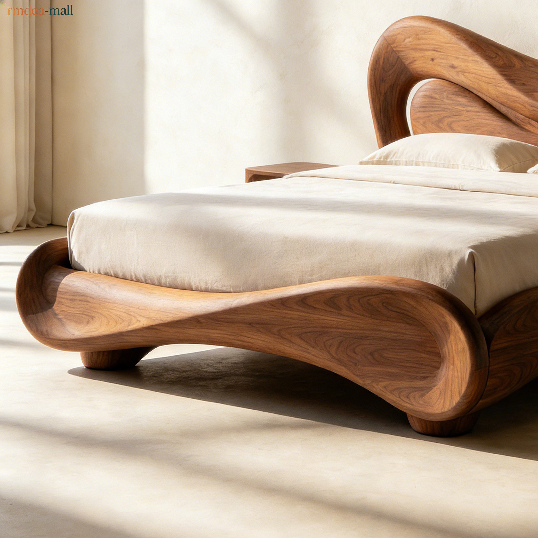 Master bedroom solid wood double bed