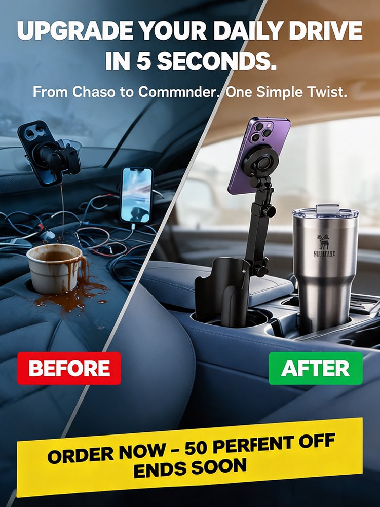 【Universal Adjustable】 Cup Holder Magnetic Arm Phone Stand