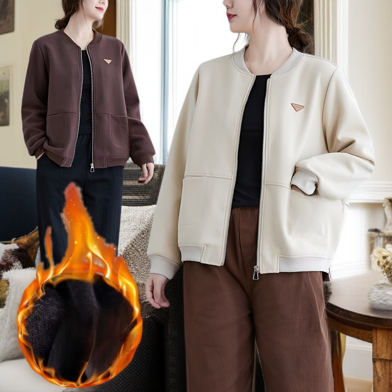 女性用カジュアルルーズブラック長袖ダウンコート野球ジャンパー