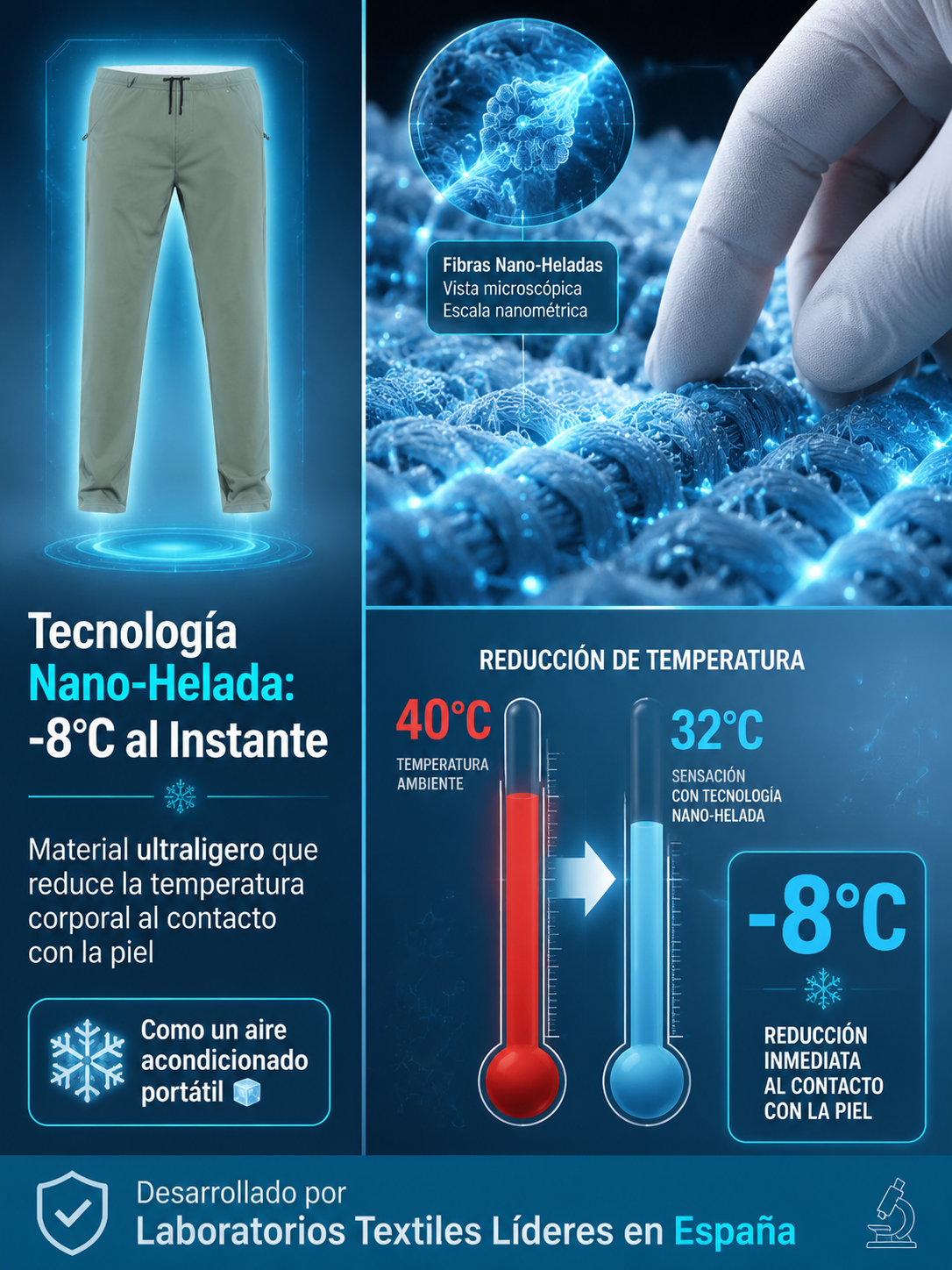 【Limitado 100 piezas】Pantalón largo de hielo transpirable y delgado con protección solar