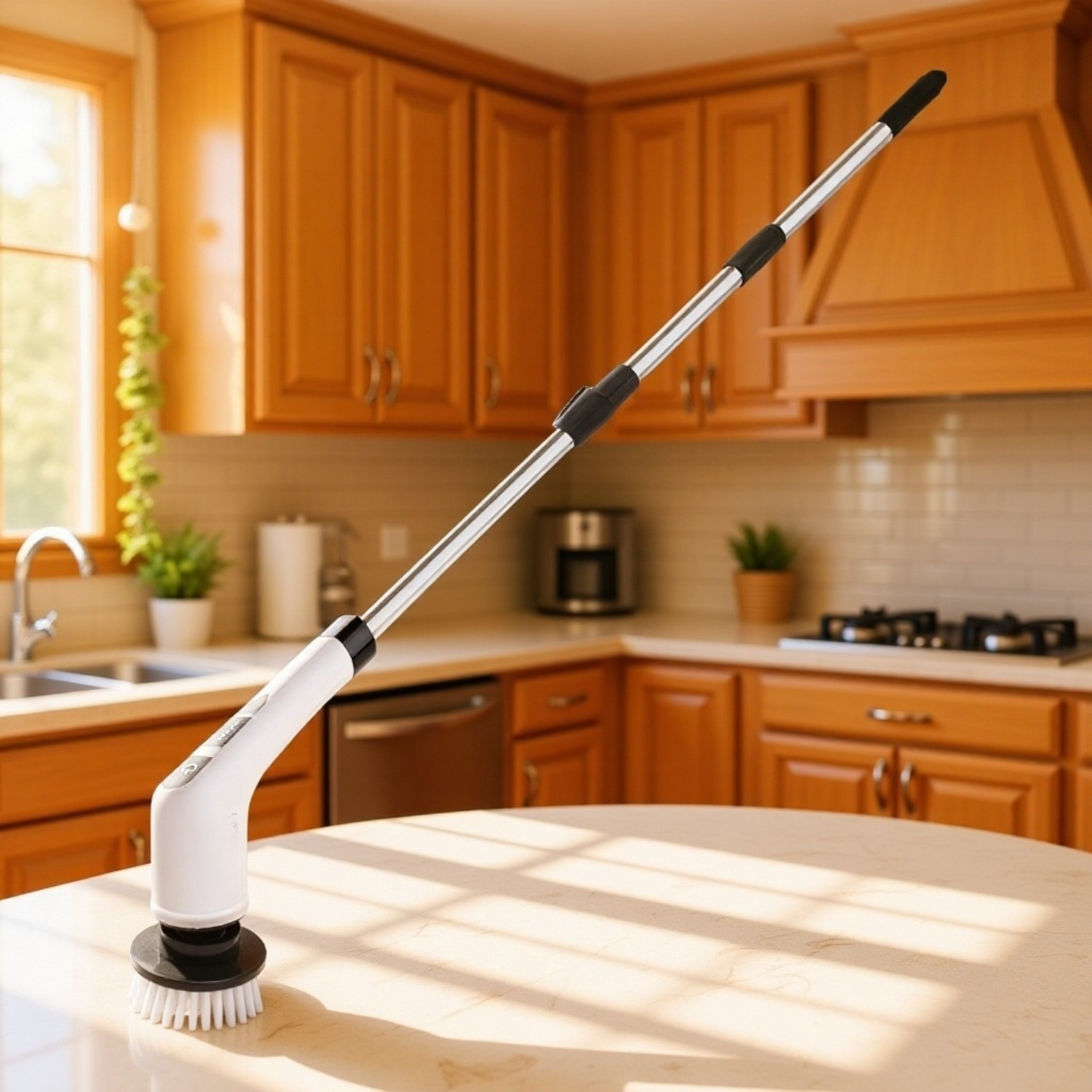 ロングハンドル電動掃除ブラシの全体画像