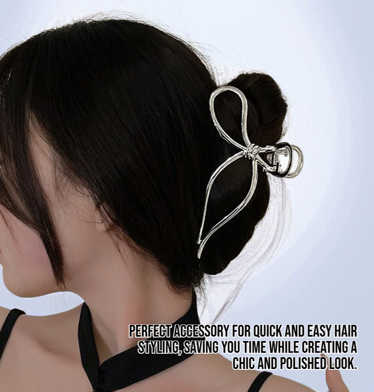 Elegant metal bow hair accessory for women