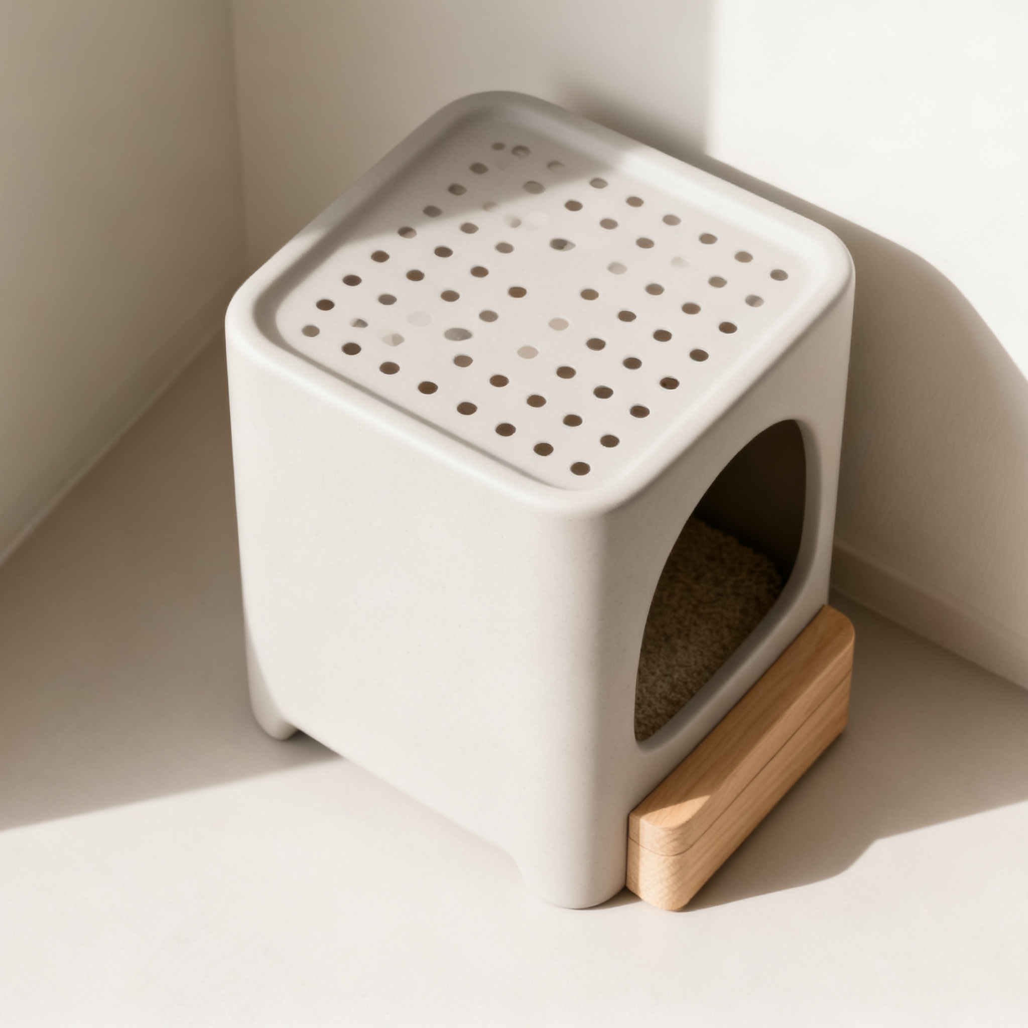 미니멀 수지 고양이 화장실 전체 모습