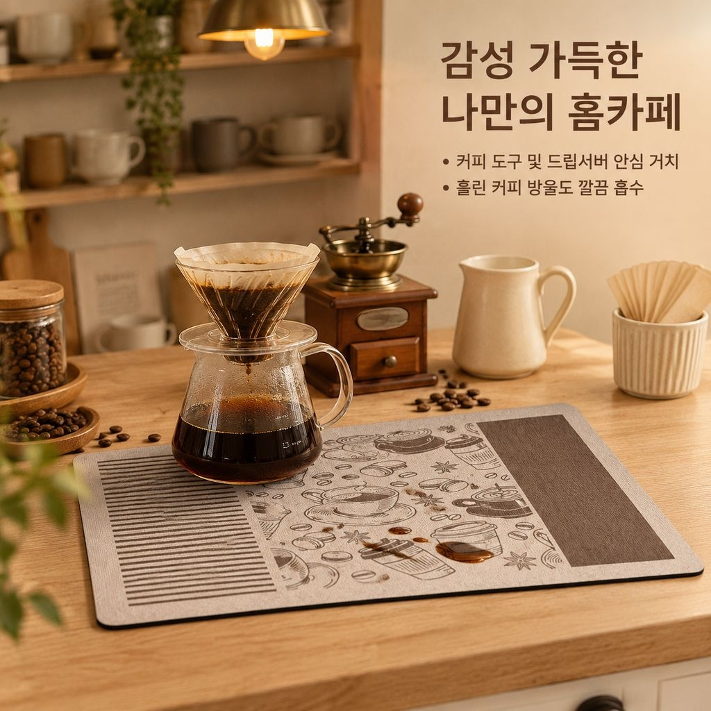 빈티지 규조토 식기건조매트 빠른건조 흡수 미끄럼방지 주방매트
