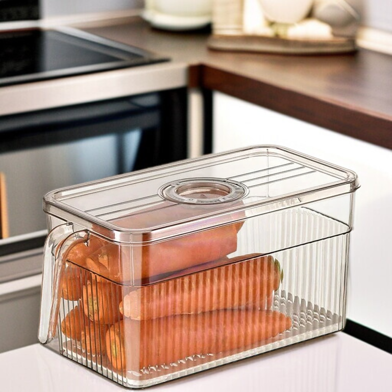 Manufactory Direct Plastic Fridge Storage Container Refrigerator Organizer Box Freezer Drawer Storag