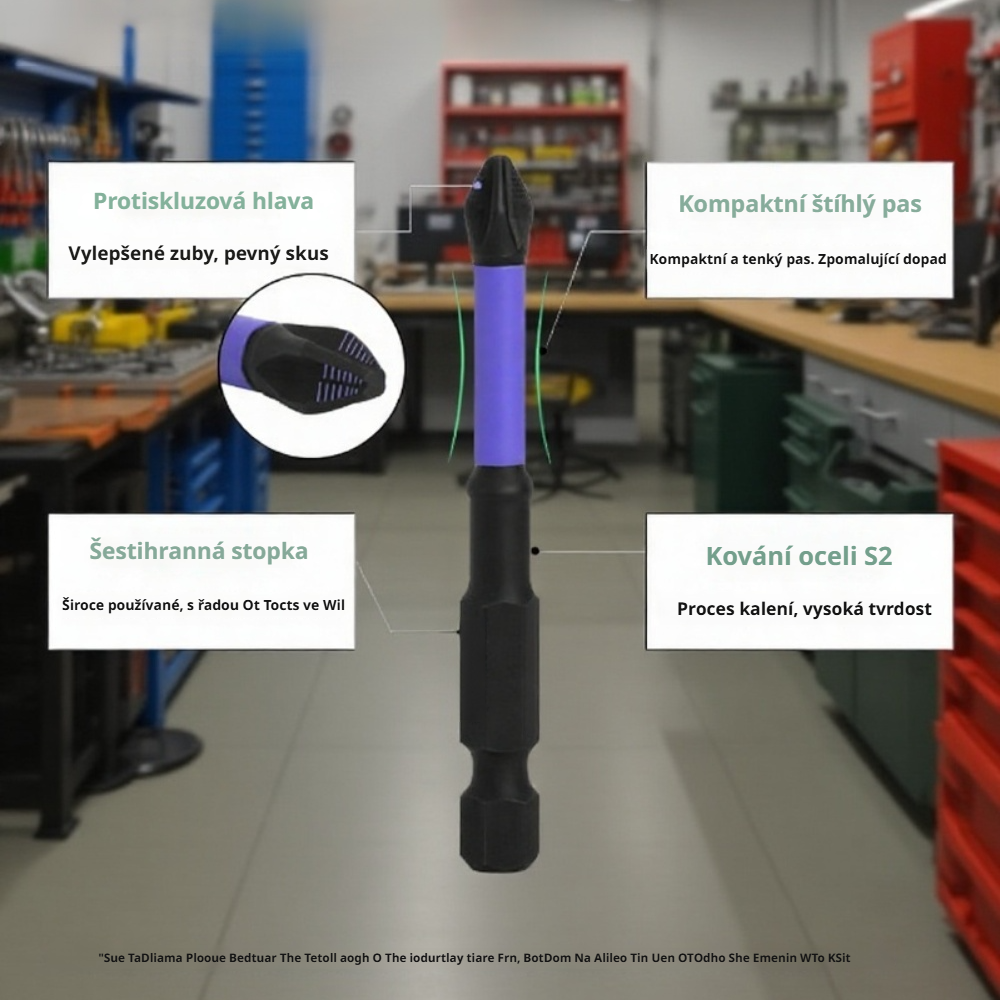 Silný magnetický elektrický vrták S2 ocelový protiskluzový bit