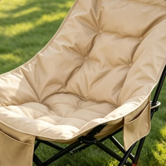 Foldable padded chair for travel and relaxation