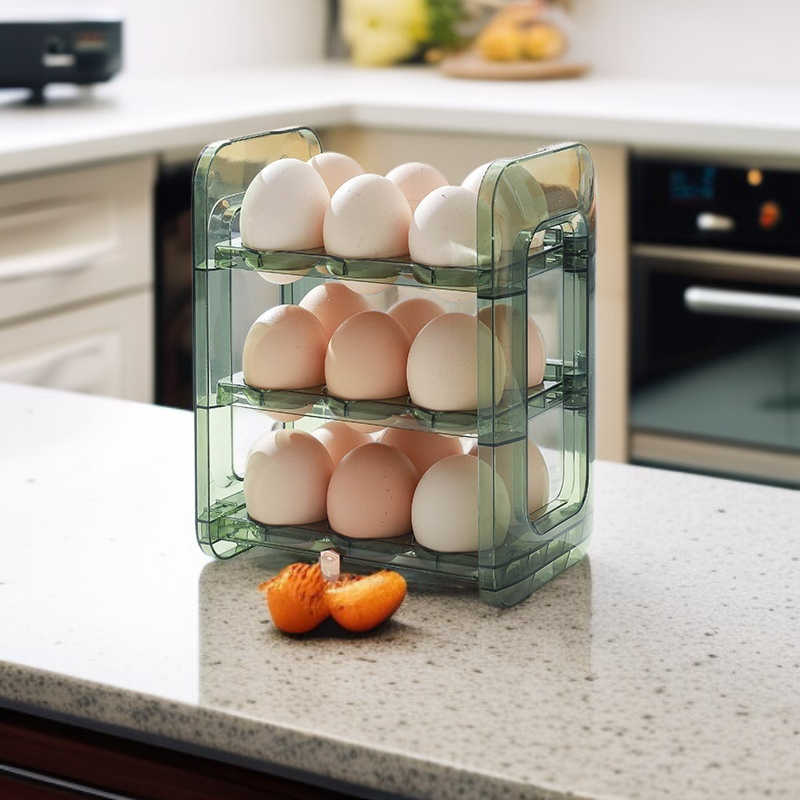 กล่องเก็บไข่ติดประตูตู้เย็น ชั้นวางไข่ในตู้เย็น กล่องใส่ไข่ PET นวัตกรรมใหม่