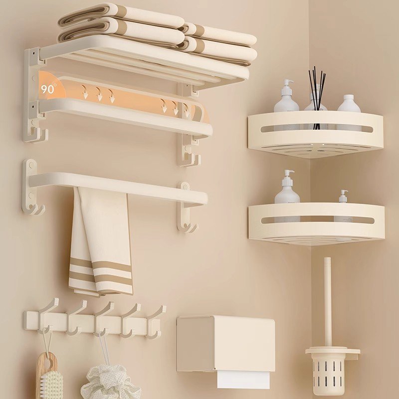 Milk white bathroom accessory set