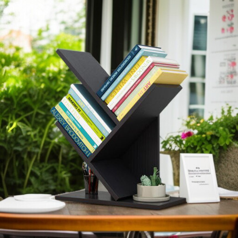 나무 책장 수납 선반 유연하다 수납 가능한 서류 나무 책꽂이 나무 모양