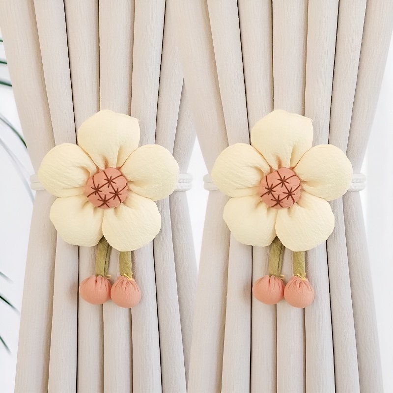 Adjustable Flower Curtain Tieback Rope, Decorative Curtain Holder Strap