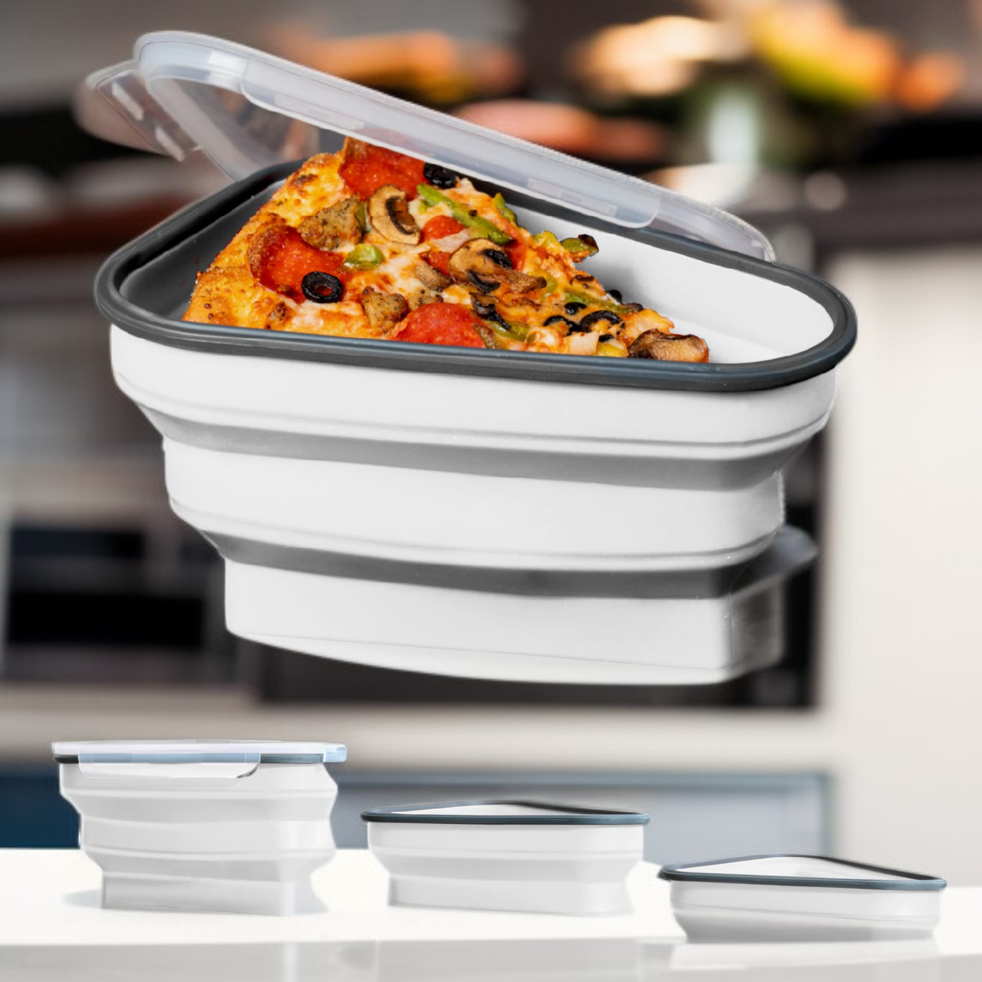 Faltbare Pizzabox für Pizza-Reste und Snacks