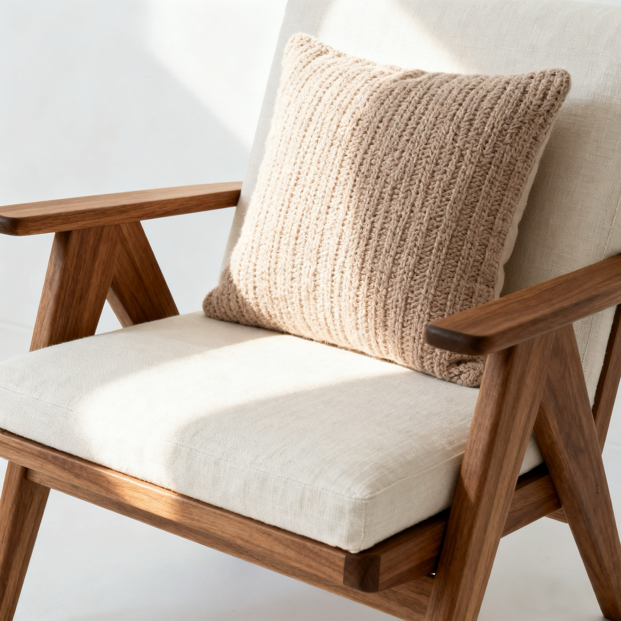 Estructura de madera con almohadilla de esponja blanca para sofá