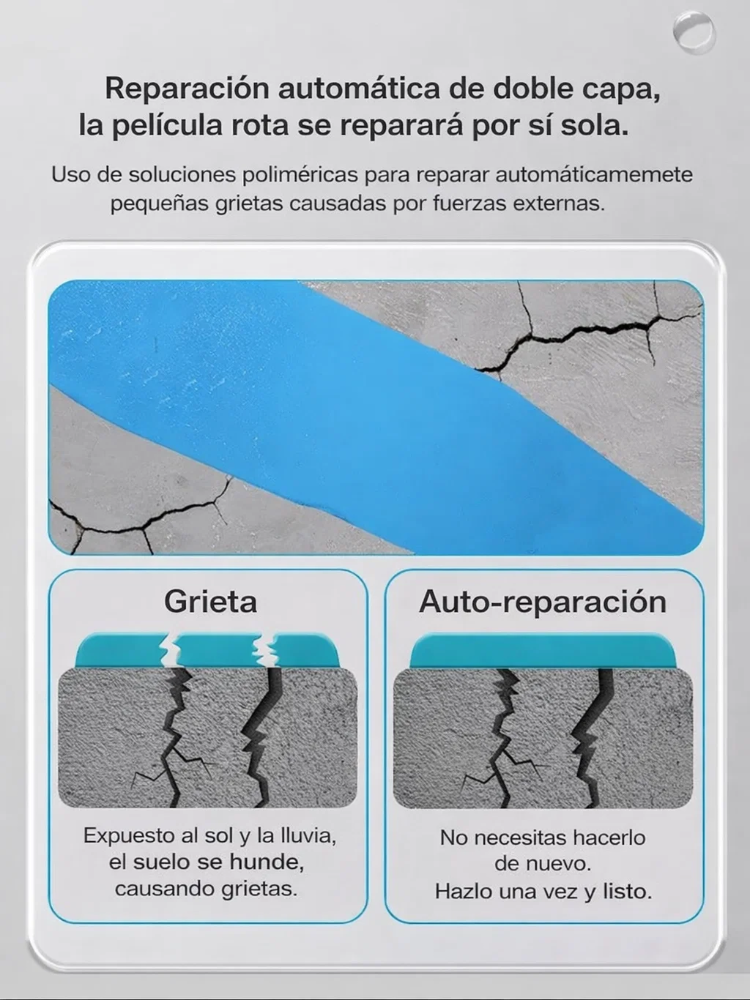 Recubrimiento impermeable especial para interiores y exteriores con reparación automática de grietas