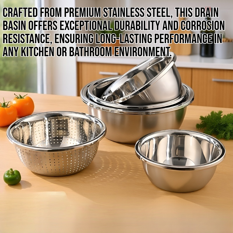 Stainless steel drain basin