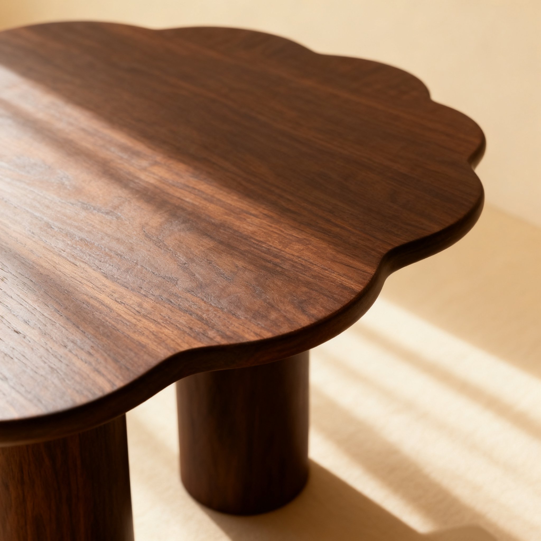  천연 원목 레이스 디자인 테이블