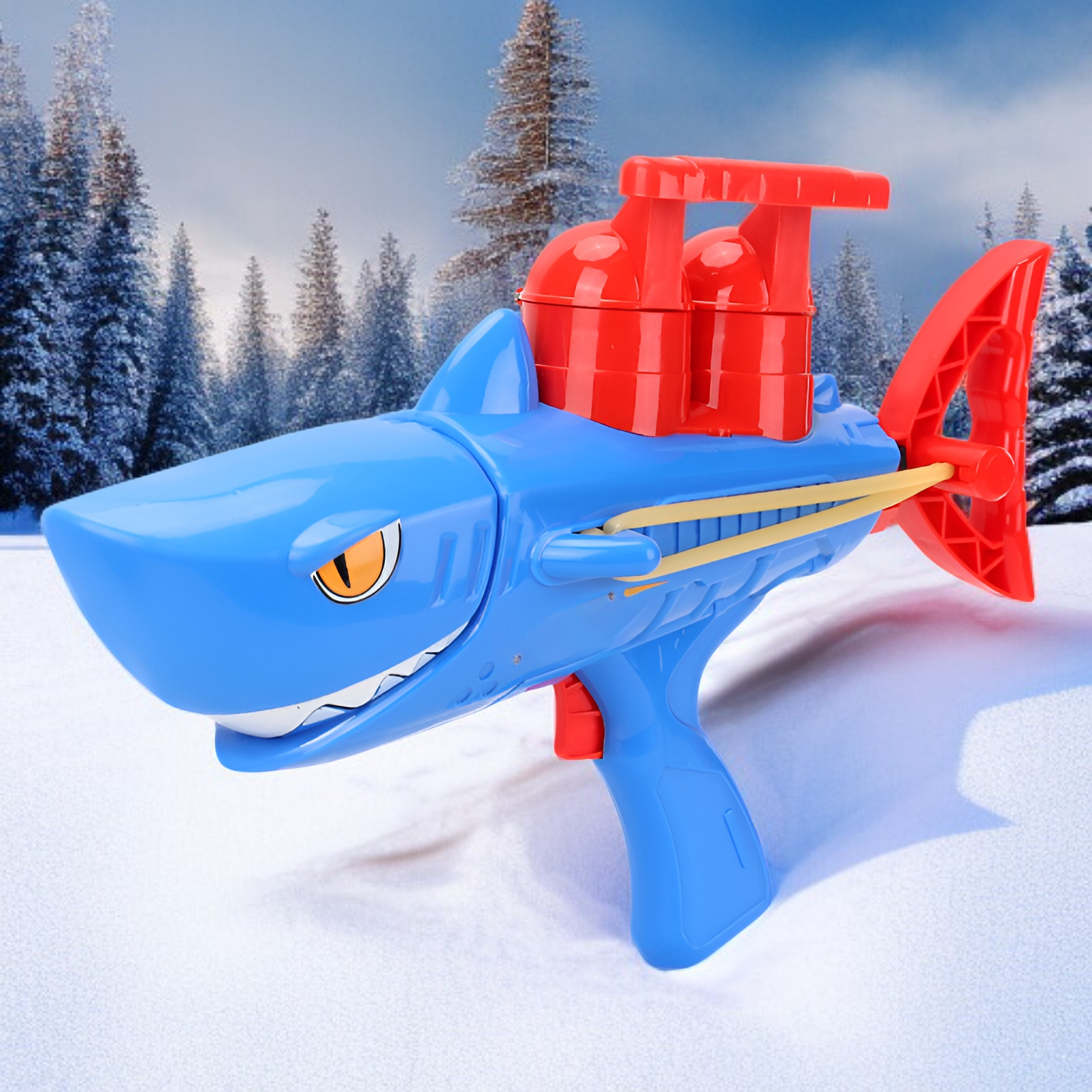 シャーク型スノーボールランチャー 子供用雪玉ガン 雪遊びおもちゃ