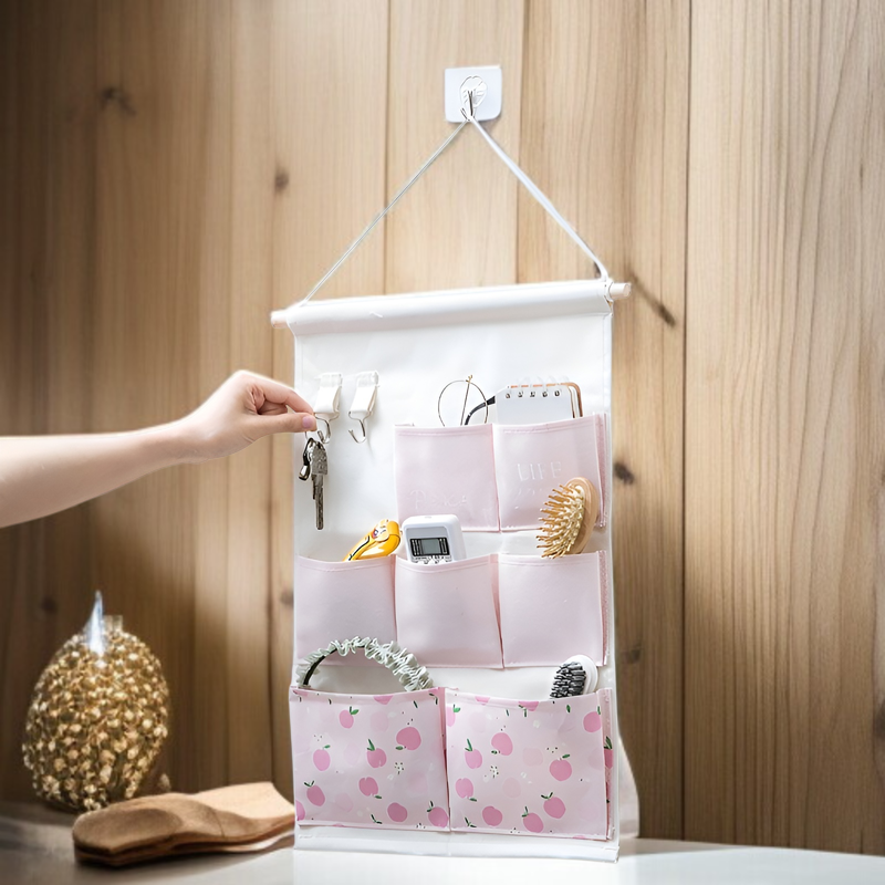 布製壁掛け収納バッグ ベッドサイドの壁 ドア掛け 携帯電話収納ポケット 寮の壁掛けアーティファクト