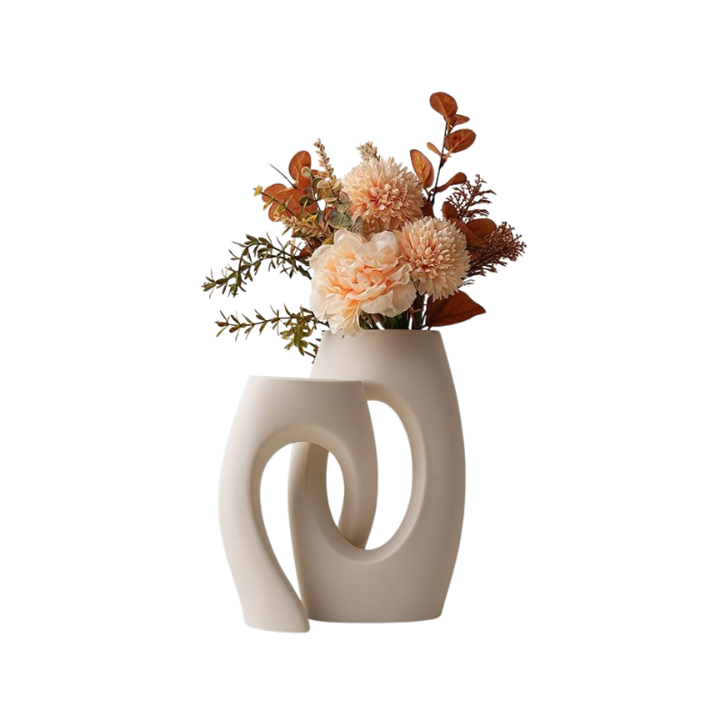 흰색 꽃병 예술 작품