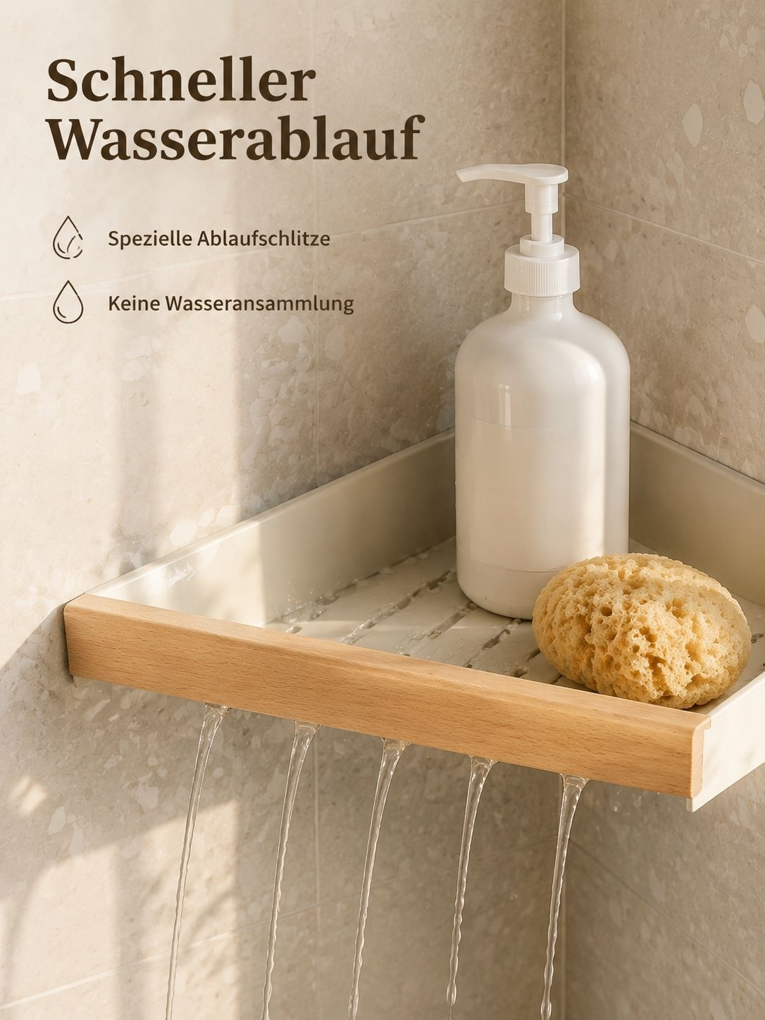 Wandmontierte Badezimmeraufbewahrung ohne Bohren