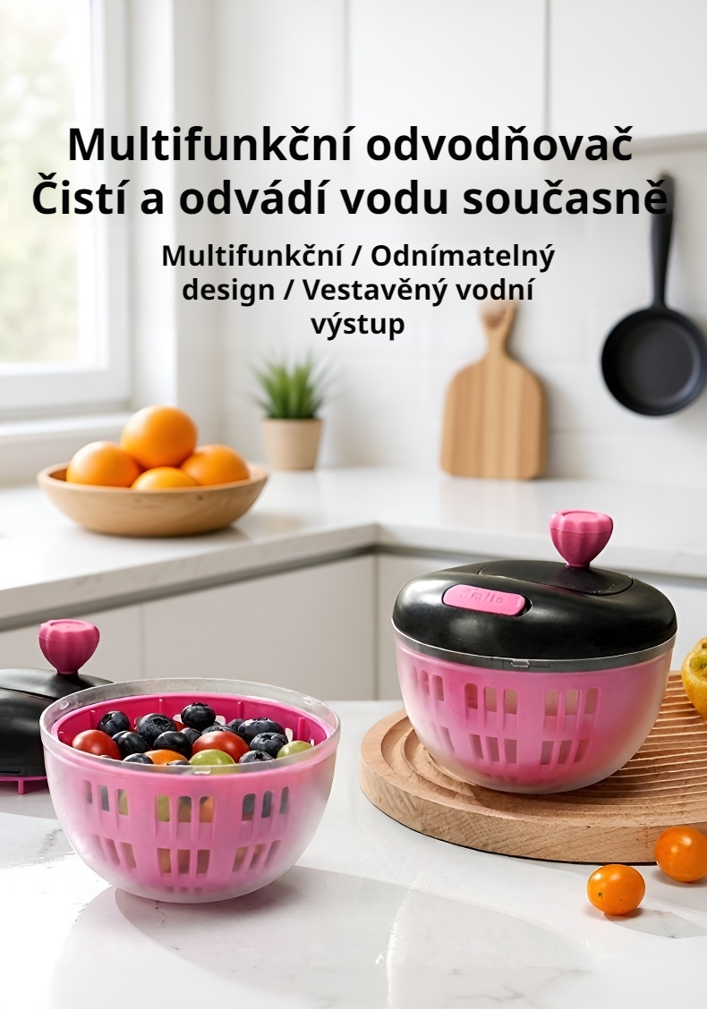 Ruční odkapávač na zeleninu v akci