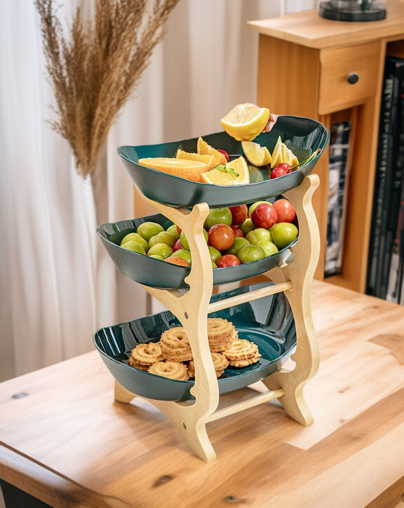 심플한 스타일의 거실 과일 접시